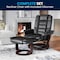 Flash Furniture Black LeatherSoft Recliner & Ottoman w/ Wood Base BT-7818-BK-GG - alternate 4
